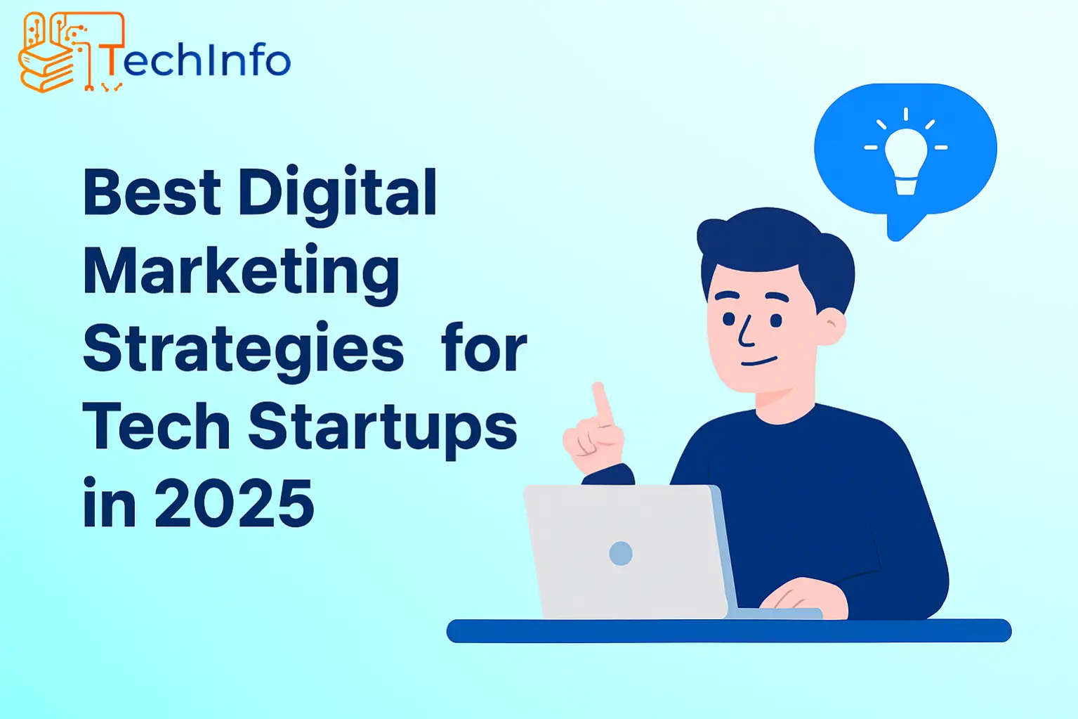 Digital marketing dashboard showing AI, social media, and data analytics used for tech startup growth in 2025.