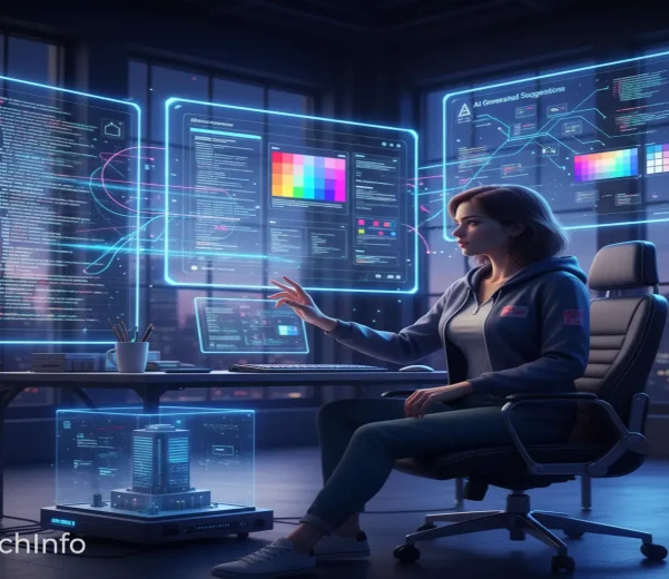 Developer using AI to enhance creativity in programming.