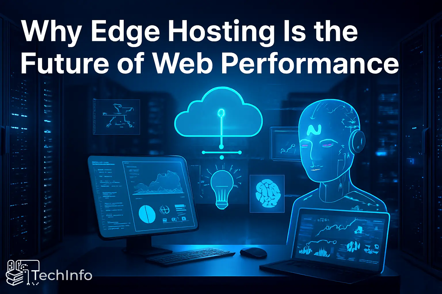 Futuristic web hosting technology and servers in 2026
